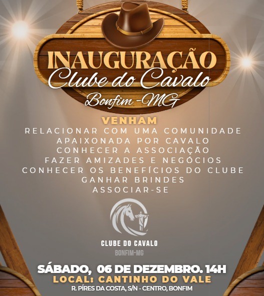 Inauguração do Clube do Cavalo Bonfim-MG